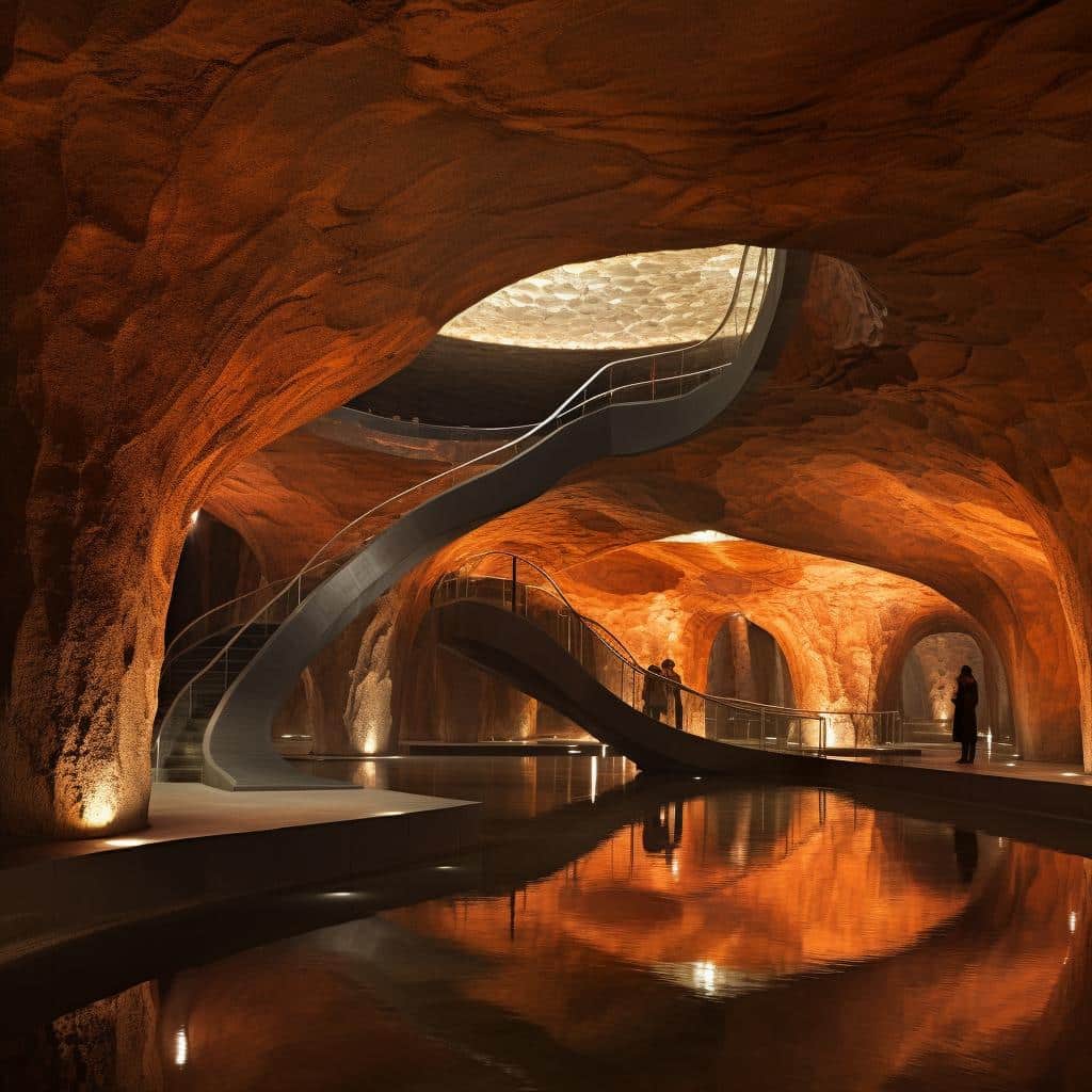 Arquitetura subterrânea: explorando o espaço abaixo da superfície.